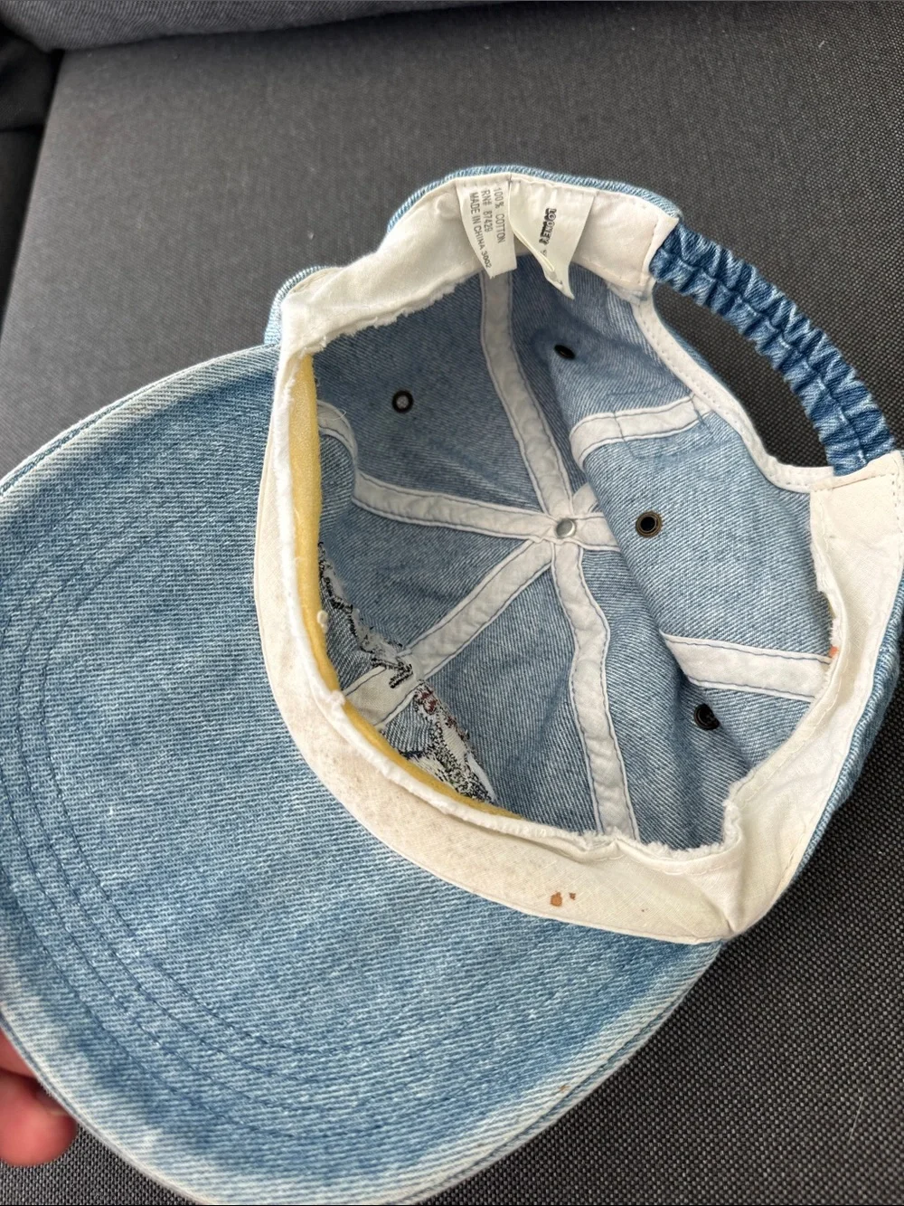 Y2K Looney Tunes Taz Tasmanian Devil Embroidered Denim Hat Cap Vintage 1997 WB